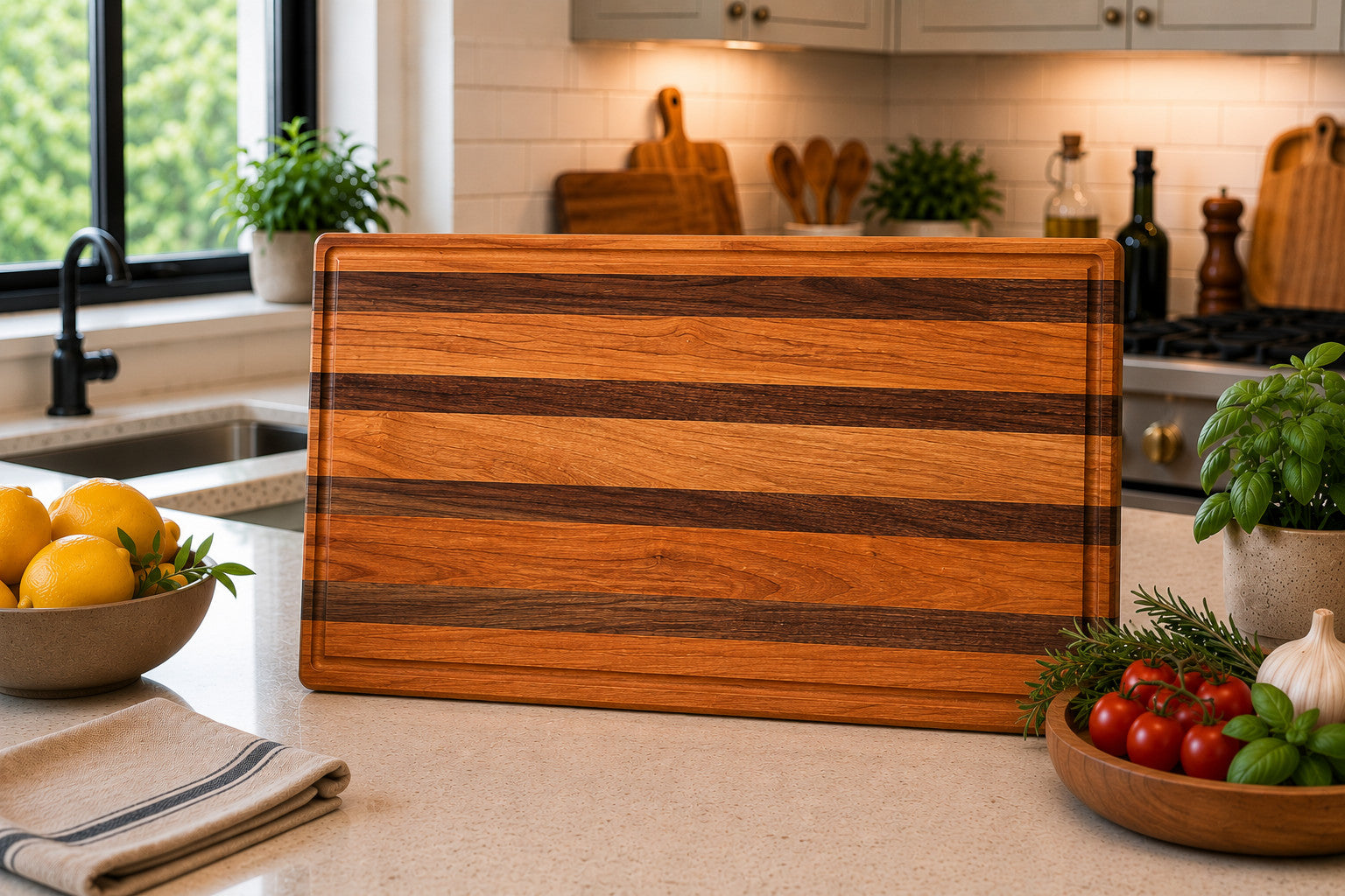 Luxury Cutting Board Set - Cherry and Walnut